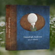 Golf Faux Blue Leather Elegance