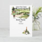 Golf Feest  80ste verjaardag Save the Date voor go Kaart (Staand voorkant)