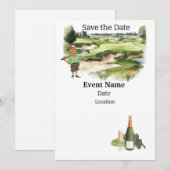 Golf Feest  80ste verjaardag Save the Date voor go Kaart (Voorkant / Achterkant)