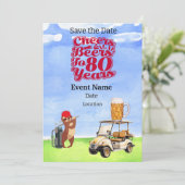 Golf Feest 80ste verjaardag Save the Date voor gol Kaart (Staand voorkant)