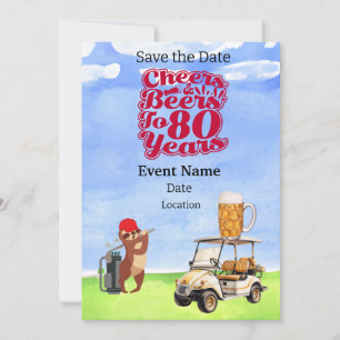 Golf Feest 80ste verjaardag Save the Date voor gol Kaart