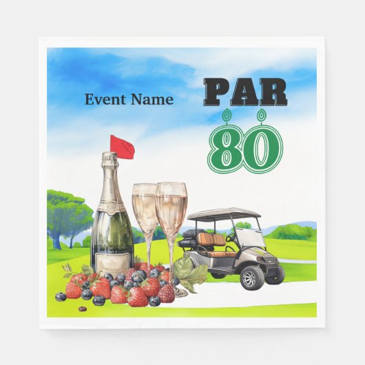 Golf Feest 80ste Verjaardag Servet (Voorkant)