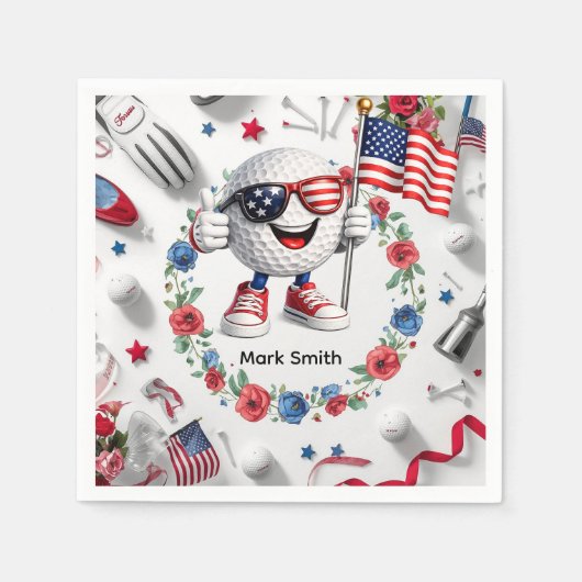 Golf Feest Amerikaanse 4 juli Servet (Voorkant)