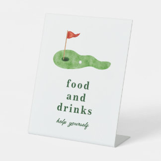 Golf Feest Eten en Drinken Bord Reclamebord Met Voetstuk