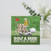 Golf Feest Golf en Bier Grappige Uitdrukking voor  Kaart (Staand voorkant)