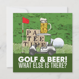 Golf Feest Golf en Bier Grappige Uitdrukking voor  Kaart