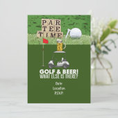 Golf Feest Golf en Bier Grappige Uitspraak voor go Kaart (Staand voorkant)