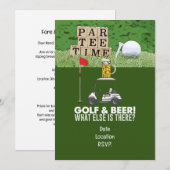 Golf Feest Golf en Bier Grappige Uitspraak voor go Kaart (Voorkant / Achterkant)