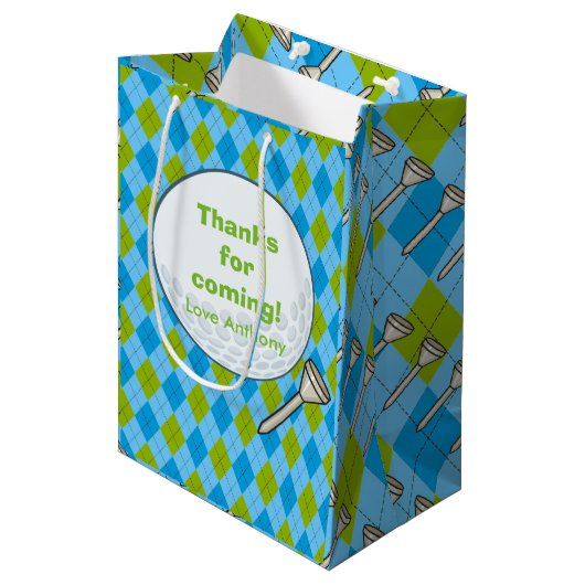 Golf Feest Medium Cadeauzakje (Voorkant Gekanteld)
