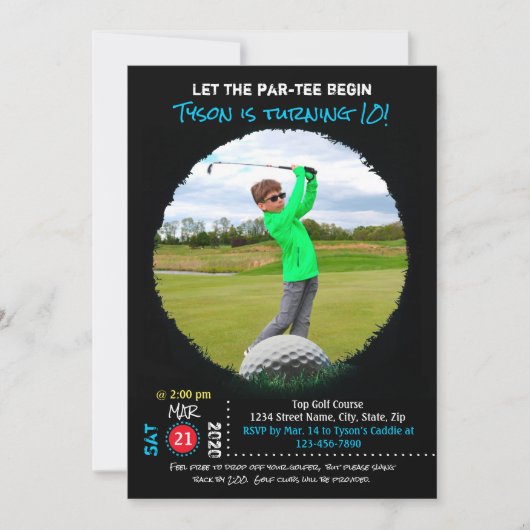 Golf Feest Uitnodiging (Voorkant)