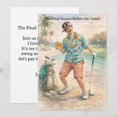 Golf Feest voor de Vrijgezel Kaart (Voorkant / Achterkant)