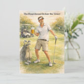 Golf Feest voor de Vrijgezel Kaart (Staand voorkant)