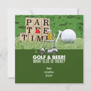 Golf Feestje Golf en Bier Grappige Uitdrukking voo Kaart