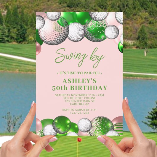 Golf Feestje Swing By Verjaardag Kaart