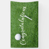 Golf felicitaties met groen gras spandoek (Verticaal)