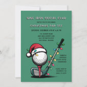 Golf Festive Christmas Holiday Par-tee Green  Kaart (Voorkant)