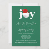 Golf Festive Holiday Party Joy Typography Green Kaart (Voorkant)