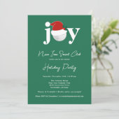 Golf Festive Holiday Party Joy Typography Green Kaart (Staand voorkant)