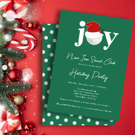 Golf Festive Holiday Party Joy Typography Green Kaart