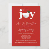 Golf Festive Holiday Party Joy Typography Red Kaart (Voorkant)