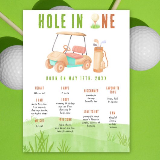 Golf First Birthday Milestone Birthday Poster