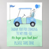 Golf First Birthday Par-t-shirt Favor Sign Poster (Voorkant)