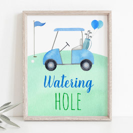 Golf First Birthday Par-t-shirt Watering Hole Sign Poster