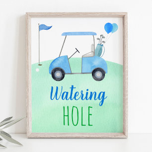 Golf First Birthday Par-t-shirt Watering Hole Sign Poster