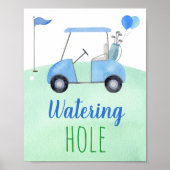 Golf First Birthday Par-t-shirt Watering Hole Sign Poster (Voorkant)