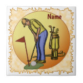 Golf Flag Dad Golfing Tegeltje (Voorkant)