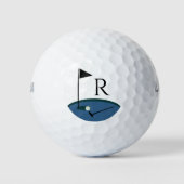 Golf Flag en Club Monogram initiaal Golfballen (Voorkant)
