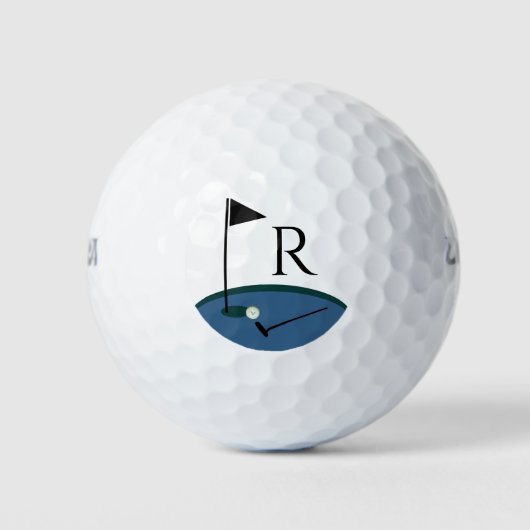 Golf Flag en Club Monogram initiaal Golfballen (Voorkant)
