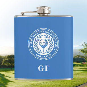 Golf fles aangepaste naam gemonogrammeerd Blauw  Heupfles