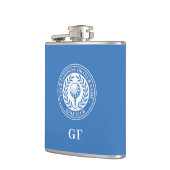 Golf fles aangepaste naam gemonogrammeerd Blauw Heupfles (Links)