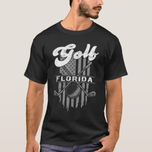Golf Florida Fun American Flag State Golfing T-shirt