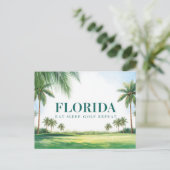Golf Florida gethematiseerd met bal op green Briefkaart (Staand voorkant)