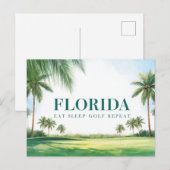 Golf Florida gethematiseerd met bal op green Briefkaart (Voorkant / Achterkant)