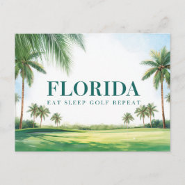Golf Florida gethematiseerd met bal op green Briefkaart