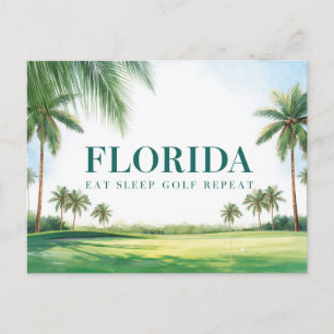Golf Florida gethematiseerd met bal op green  Briefkaart