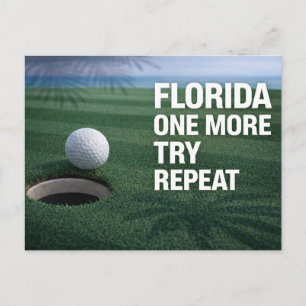Golf Florida gethematiseerd met bal op green Briefkaart
