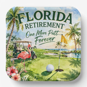 Golf Florida gethematiseerd met flamingo Papieren Bordje