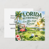 Golf Florida gethematiseerd met flamingo-pensioen Kaart (Voorkant / Achterkant)