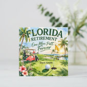 Golf Florida gethematiseerd met flamingo-pensioen Kaart (Staand voorkant)