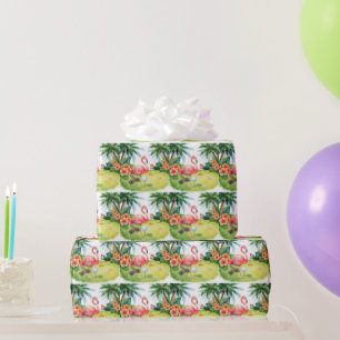 Golf Florida met flamingo-thema pensioen Cadeaupapier