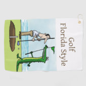 Golf Florida Style met Alligator Caddie Golfhanddoek (Horizontaal)