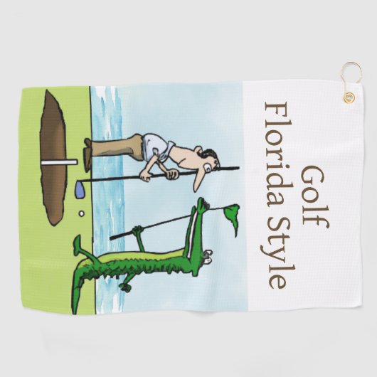 Golf Florida Style met Alligator Caddie Golfhanddoek (Horizontaal)