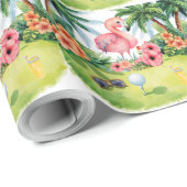 Golf Florida thema flamingo pensioen Cadeaupapier (Rol Hoek)