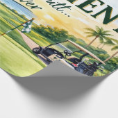 Golf Florida thema flamingo pensioen Cadeaupapier (Hoek)