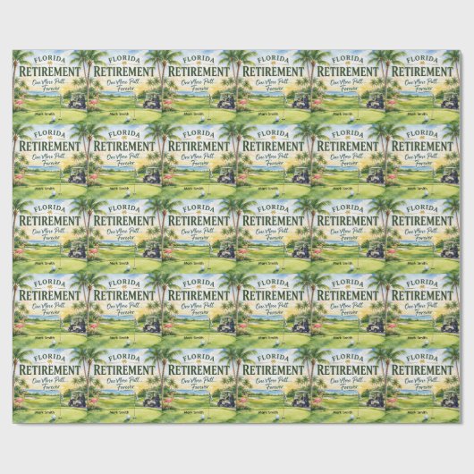 Golf Florida thema flamingo pensioen Cadeaupapier (Vlak)