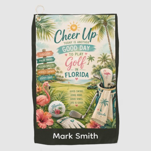 Golf Florida thema Golfhanddoek (Voorkant)